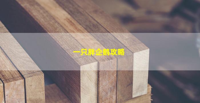 一只胖企鹅攻略(胖胖的小企鹅)