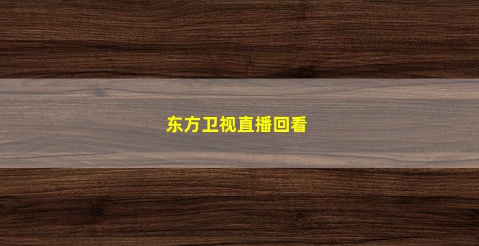 东方卫视直播回看(东方卫视直播回看在线观看)