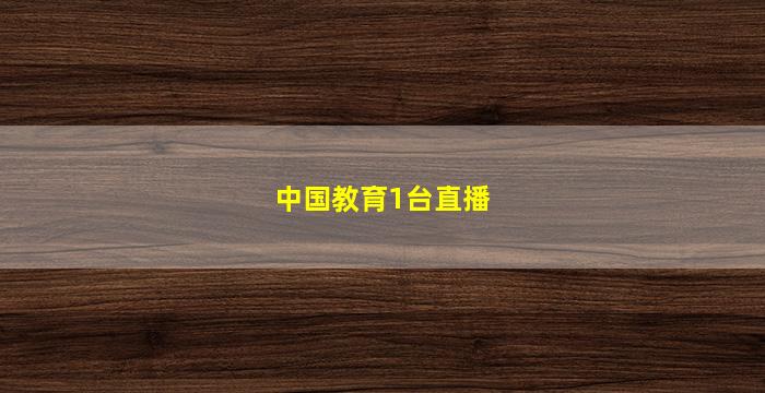 中国教育1台直播(中国教育1台直播回看)