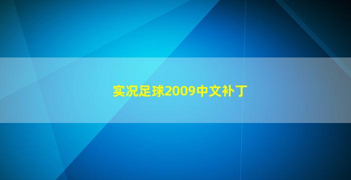 实况足球2009中文补丁(实况足球2009最新补丁)