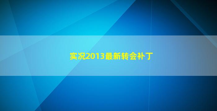 实况2013最新转会补丁(实况2013最新转会补丁 2020)