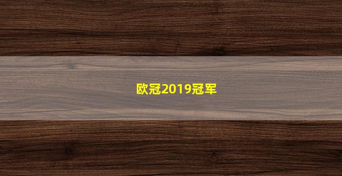 欧冠2019冠军(欧冠2019冠军是谁)