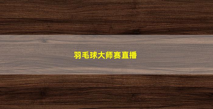 羽毛球大师赛直播