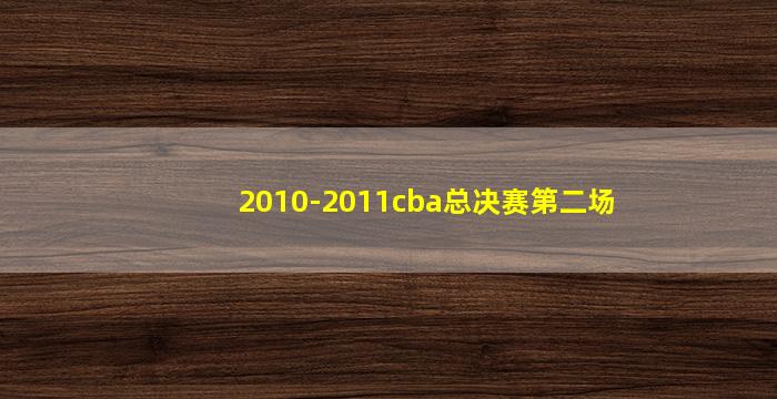 2010-2011cba总决赛第二场