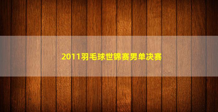 2011羽毛球世锦赛男单决赛(2011羽毛球世锦赛男单决赛观后感)