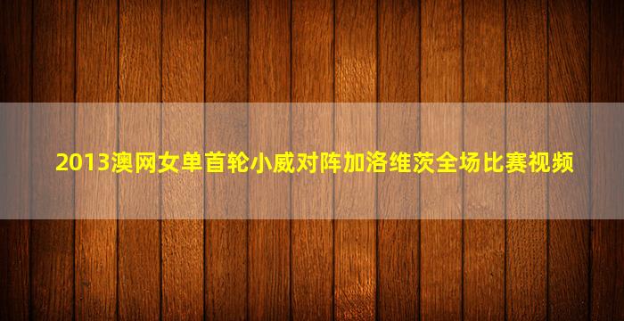 2013澳网女单首轮小威对阵加洛维茨全场比赛视频