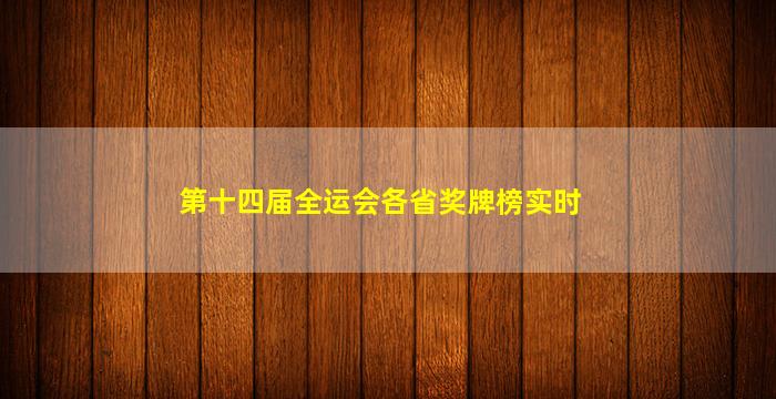 第十四届全运会各省奖牌榜实时