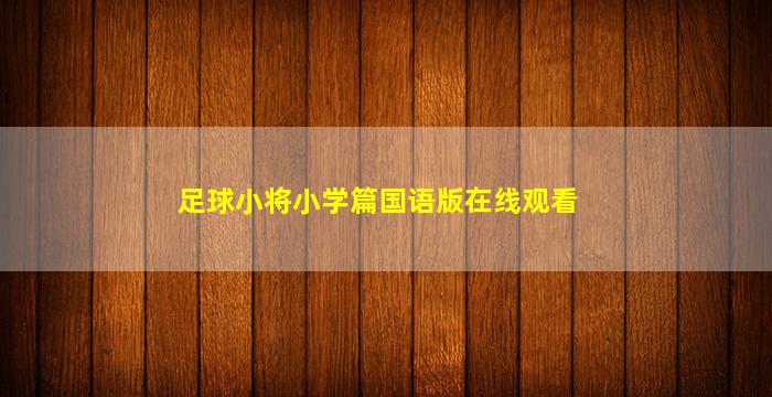 足球小将小学篇国语版在线观看